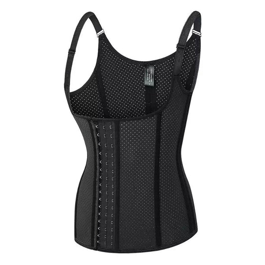 Image of a waist trainer, a compression garment designed to shape the midsection, typically worn during workouts or as part of daily wear for body contouring and support.